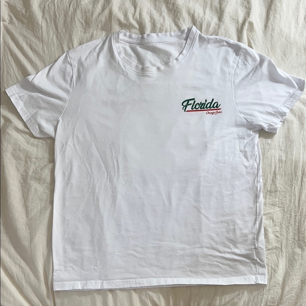 White 100% Cotton Graphic T-Shirt - Picture 1 of 3